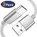 USB Type C Cable, MARGE PLUS USB C Cable 3 Pack (6Foot) Nylon Braided USB C to USB A Fast Charger Cord Compatible Samsung Galaxy S10 S9 S8 Plus Note10 9 8, LG V50 G8, Moto Z Z3 and More