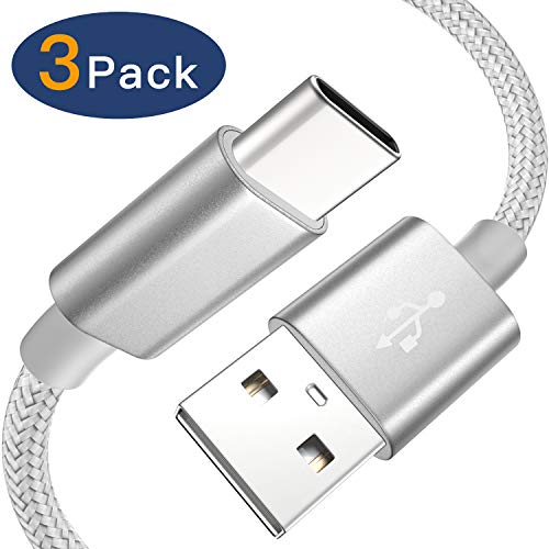 USB Type C Cable, MARGE PLUS USB C Cable 3 Pack (6Foot) Nylon Braided USB C to USB A Fast Charger Cord Compatible Samsung Galaxy S10 S9 S8 Plus Note10 9 8, LG V50 G8, Moto Z Z3 and More