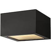 Hinkley Kube Extra Small Outdoor Flush Mount Ceiling Light, 120v/277v, Aluminum, Etched Lens, Integrated LED, Dark Sky Compli
