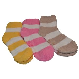 Warm Fuzzy Winter Sleep Socks 3 Pairs (NonSlip4, 09-11)
