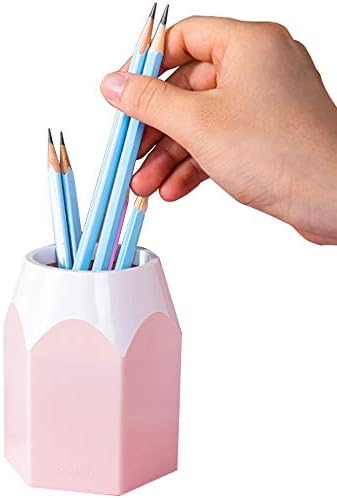 Creative Pen Pencil Container Holder Desk Storage Organizer Office Supplies Cup Organizer Container Box (Pink)