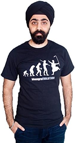 TurbanInc Men's Punjabi Sikh - Bhangra Evolution T-Shirt Extra Large Black