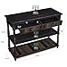 VASAGLE Console Table with Colorful Drawers, 3-Tier Entryway Table with Shelves, for Living Room, Dining Room, Hallway, Assembly Without Tools, Turned Wood Legs, Country Brown