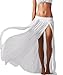 Mansy Women's Sexy Gauze Beach Maxi Skirt White