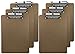 Pen Holder Clipboard, Letter Size, Low Profile Clip, Hardboard, 6-Pack (Pen Included)