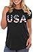 Spadehill Women's July 4th American Flag USA Letter Print Tee Shirts