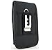 Samsung Rugby 3 A997 Rugby 4 SM-B780A (PLUS SIZE) LARGE OVERSIZE VERTICAL Heavy Duty Rugged Nylon Canvas Protective Carrying Cell Phone Case Pouch with Metal belt Clip Perfect Fits With OTTERBOX SERIES CASE/ LIFEPROOF& WATERPROOF / SHOCKPROOF - BLACK