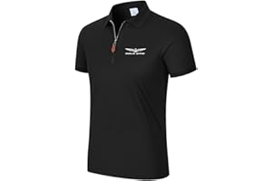 lopmou Men's Zipper Polo Shirt GOL-d.w_ing Short Sleeve Collared Golf Tops with Half Zip, Moisture Wicking & Breathable