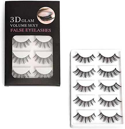5 Pairs False Eyelashes Hand-Made Dramatic Thick Crisscross Deluxe Nature Fluffy Long Soft Reusable (SK-05-PT)
