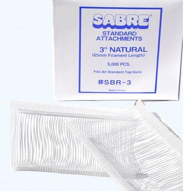 Tagging Gun Fasteners SABRE STANDARD ATTACHMENTS - 3" NATURAL - 5000 Fasteners Per Box