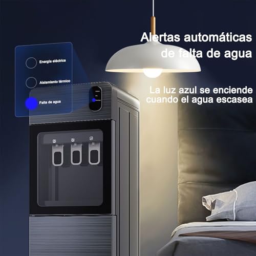 CHAGEE Despachador de Agua Garrafon Oculto 3 Ajustes de Temperatura Dispensador de Agua-Caliente Fría y A gua de la Habitación Dispensador de AG UA de Acero Apto para Botellas de 18.5 L