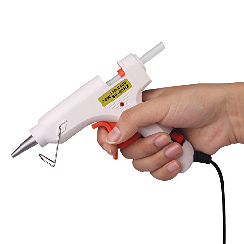 Hot Melt Gun Mini DIY Crafts Home Office Quick Repair with Glue Stick (20 W, White)