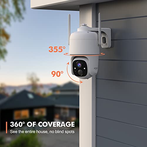 2K Security Cameras Wireless Outdoor WiFi, Dzees Siren Alarm Spotlight