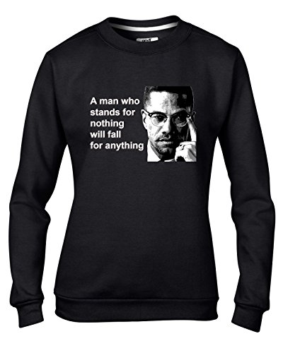 Tribal T-Shirts Malcolm X Quote Women's Sweatshirt Jumper (XXL, Black)