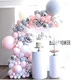 Pink Gray Silver Gold White Balloon Arch Garland Kit Wedding