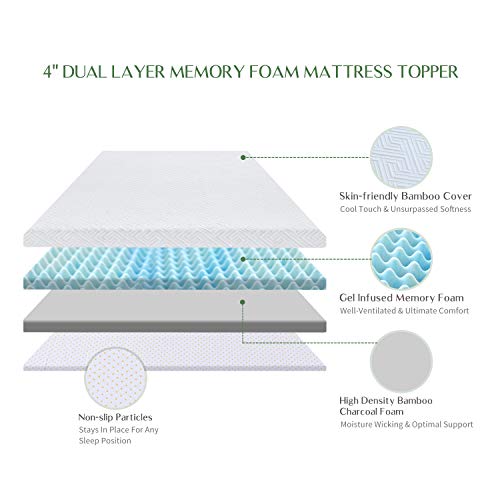 Novilla 4 Inch Foam Mattress Topper Queen, Medium Firm Queen Mattress