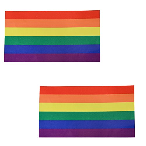 BleuMoo 2Pcs Rainbow Flag Car Bumper Sticker Window Sticker Decal 6.5x11.5 cm