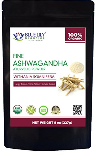 UPC 615953938210, Blue Lily Organics Ashwagandha Root Powder - Certified Organic (8 Oz)