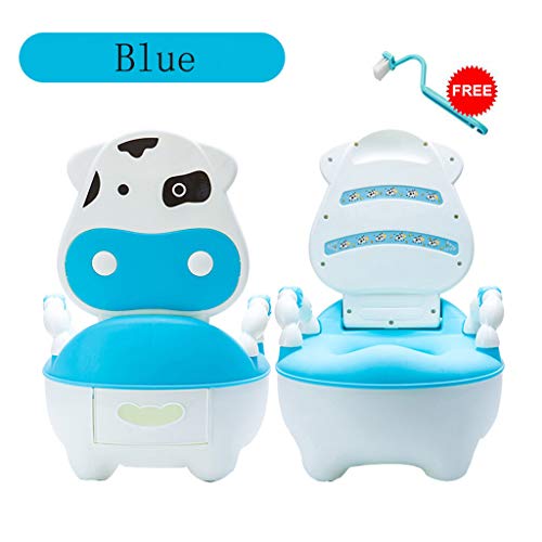 Clearance Sale!DEESEE(TM)Lovely Cute Cow Potty Chair for Boys and Girls Toddler Potty Training Toilet (Blue)