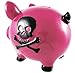 Pink Pirate Pig Black Skull & Crossbones Piggy Bank