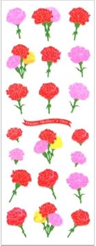 Amazon オクヤマ シール 母の日カーネーション Zr366 シール ステッカー 文房具 オフィス用品