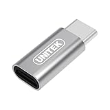 [Type C Adapter - 1 Pack] UNITEK Aluminum USB-C to Micro USB Adapter Type C Male to USB Micro B Female, Charge and Data Sync Converter Cable Connector for Nexus 5X, 6P, OnePlus 2, Lumia 950 XL