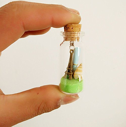 LEFV™ 10ml Small Bottles Transparent Mini Glass Jars with Cork Stoppers Top - Message Weddings Wish Jewelry Pendant Charms Kit Party Favors - Pack of 12 - Thumbnail 4