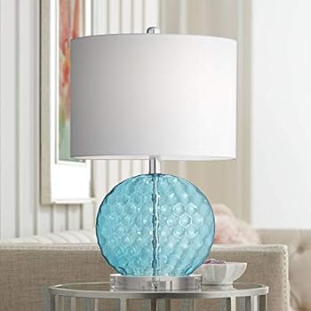 Kenroy Home 32315TEAL Azure Table Lamp, Teal Glass Finish ...