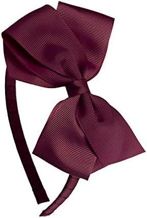 Grosgrain Ribbon Large Bow Headband - Burgundy