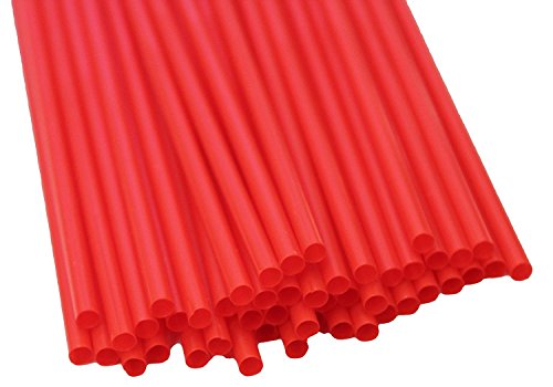 500 COUNT Pactiv 7.75-inch Drink & Toss HEAVY Plastic RED Cocktail Beverage Stirrer Straw