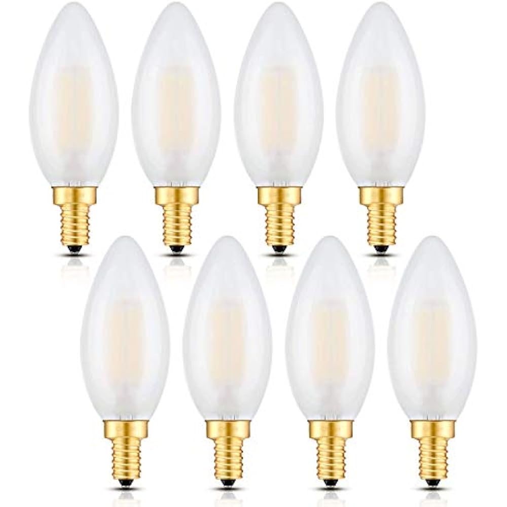 6W Dimmable LED Candelabra Bulb 3200K Soft White, 60W Equivalent 600LM