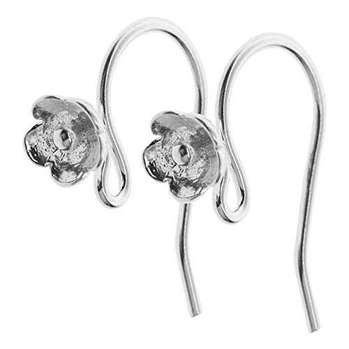 2 pcs 925 Sterling Silver Daisy Flower Earwire Interchangeable Dangle Earring Connector Hook