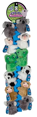 Raymond Geddes Clip On Cuddles Plush Animal Clip, 12 Pack (67582)