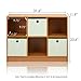 Furinno Basic 3x2 Bookcase Storage w/Bins, Light Cherry/Ivory