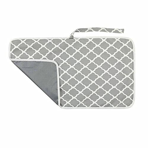 LondonExpress Baby Nappy Changing Mat Pad Diaper Portable Foldable Waterproof for Newborn & Toddlers Home Travel Outside (Grey_Cloud)