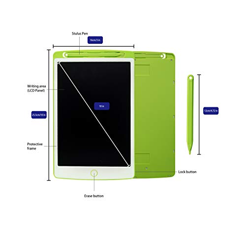 Color LCD Writing Tablet 10 Inch Colorful Screen with Lock HUIXIANG Drawing Board Electronic e Writer Digital Doodle Sketch Erasable Pad for Kids Boys Girls Birthday Present (Green)