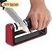 Kitchen Knife Sharpener - 3-Stage Wheel System Knife Sharpening Tool to Repair and Polish Blades - Sharpens Dull Knives Quickly, Easily, Safely (black)