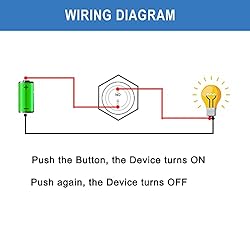 DMWD 2-Pack 16mm Latching Metal Push Button Switch