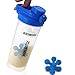 AUTO-FLIP Shaker Bottle Blender for Protein Powder, Water Smoothie Shake Mixer with Powerful Mixing Ball, BPA Free - 24 Ounce (MixingBall-5)