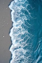Modern Ocean Theme 7x10 Area Rug with Grey Beach