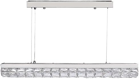 Emanate Maxwell Stainless Steel And Crystal Type Chandelier Light-(Silver, 90 X 15 X 18 cm)
