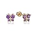 14k Yellow Gold Butterfly Cubic Zirconia Children Screwback Baby Girls Earrings