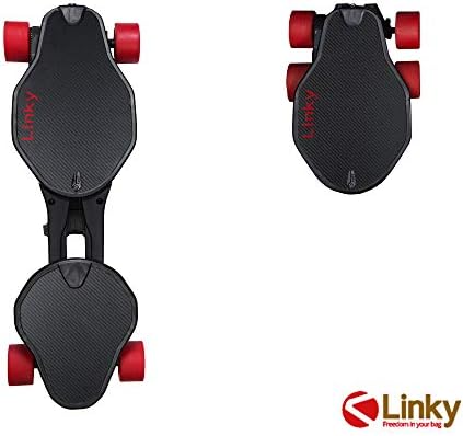 Linky Foldable Electric Longboard, 32" Electric Skateboard with Remote Controller and Backpack - Light (12lbs) and Air-Travel Safe | 12 Mile Range | 19 MPH Speed | 12% Grade Hill Climbing