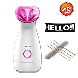 Nano Ionic Warm Mist Facial Steamer(with UV Light) - Headbands - Rose Gold Blackhead Remover, Hot Mist Moisturizing Cleansing Pores Face Steamer Sprayer Face Humidifier Hydration System Home Sauna SPA