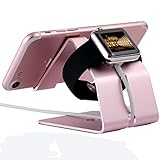 Universal Cell Phone Stand,Apple Watch Stand , ULAK iPhone Stand Desktop Tablet Stand ,Smartphone Aluminium Holder Cradle for Apple Watch 38mm /42mm iPhone 7 / 7 plus 6S / 6 plus/ 5 5s SE ,Rose Gold