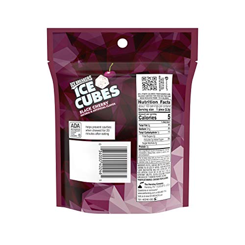 ICE BREAKERS ICE CUBES Black Cherry Flavored Sugar Free Chewing Gum