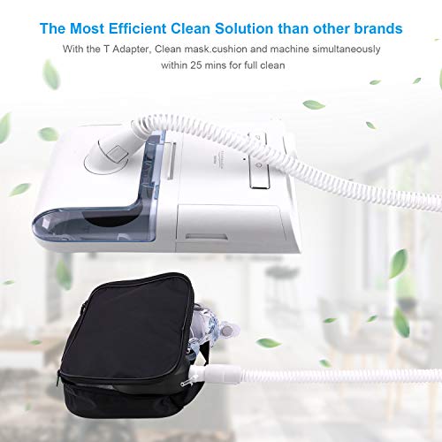 CPAP Cleaner and Sanitizer, Moocoo 2020 Newest Portable Rechargeable Ozone CPAP Cleaning Machine Bundle Includes T Adapter, Sealed Bag and Heated Hose adapters