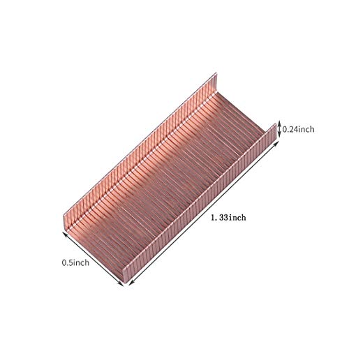Alsisk 24/6 Staples 12mm Width 4 Boxes-4000, Rose Gold