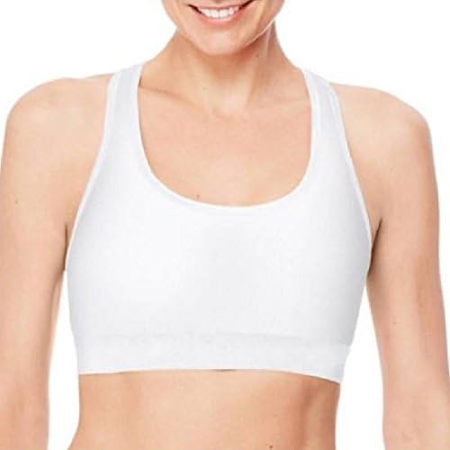 Hanes Sport Women's Racerback Compression Sports Bra, XSmall, White