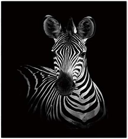 RONGT Animal Canvas Wall Art Decor - African Landscape Scenery Zebra Print Painting Picture, Wall Art Poster for Living Room Bedroom Home Decor (60x80cm)